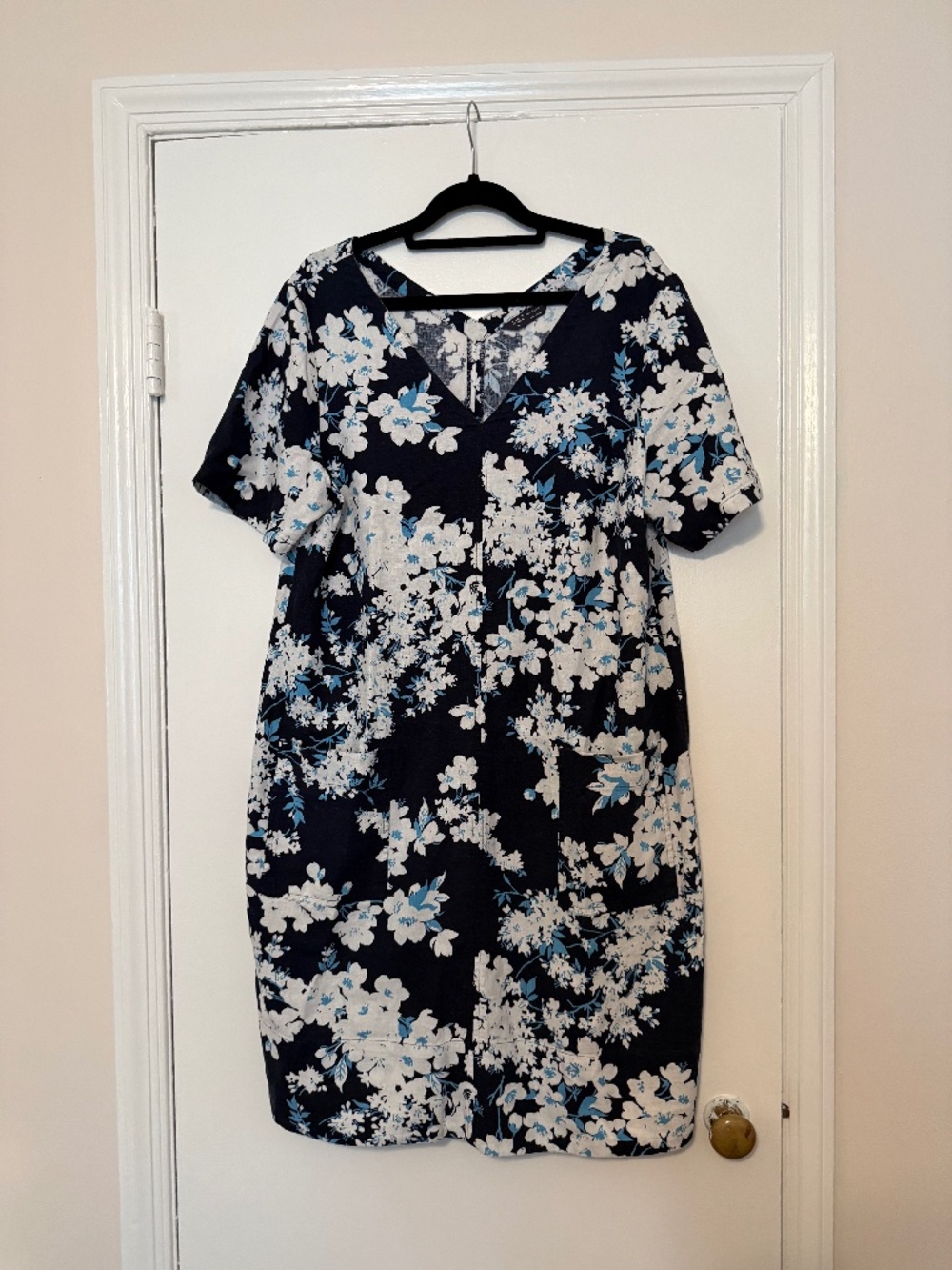 Cute and casual M&S cotton/linen printed dress